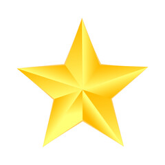 Golden star on white background