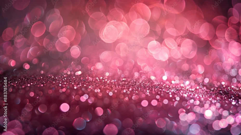 Poster abstract pink bokeh background with glittering sparkles, creating a dreamy and festive atmosphere, p