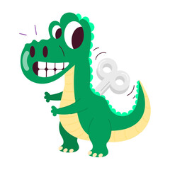 A flat style sticker of dinosaur toy 

