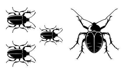 vector isolated set of insect silhouettes
