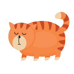 Fat cat icon clipart avatar logtotype isolated vector illustration