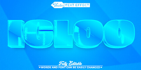 Igloo Snow Ice Eskimo Vector Editable Text Effect Template