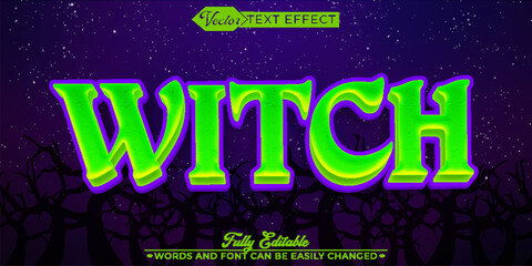 Horror Witch Vector Editable Text Effect Template