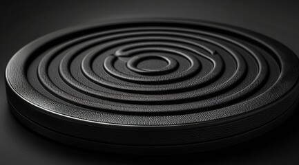 close up of a black and white cake