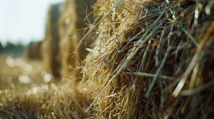 Naklejka premium Hayfield landscape