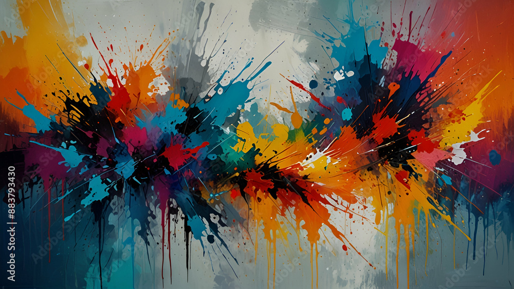 Poster abstract colorful background with splashes