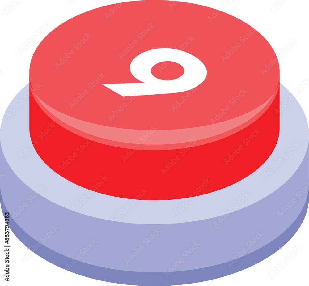 Poster red button showing number nine for developing games and mobile applications