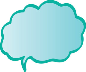 Blue Cloud-Shaped Speech Bubble