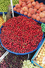 ripe fresh cherry selling on super market 