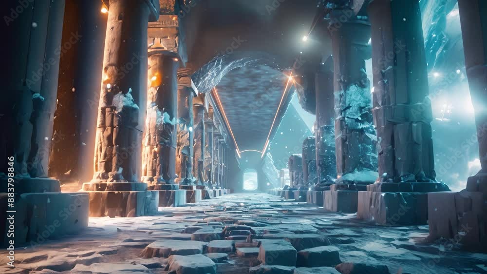 Poster roaming through ancient ruins of temples palaces and tombs in a virtual reality experience all made 