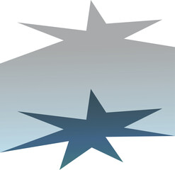 Abstract illustration with blue and grey stars creating three dimensional effect