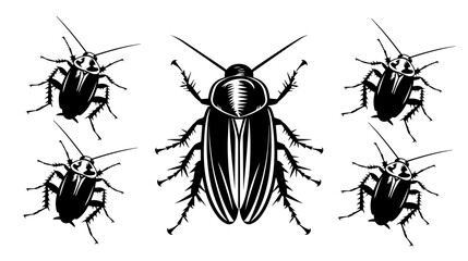 vector isolated set of insect silhouettes,Hand drawn vector illustration. Vector drawing of tree honeybee