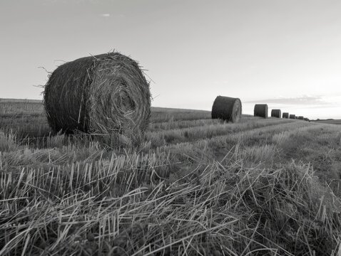 Hay bales in a field - Powered by Adobe