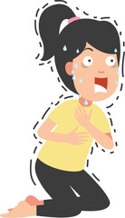 Fototapeta premium young woman feel afraid vector illustration