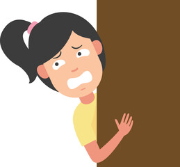 young woman feel afraid vector illustration