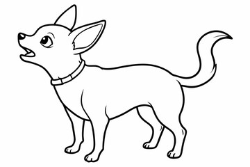 Chihuahua Dog breed line art vector Isolated on white background 