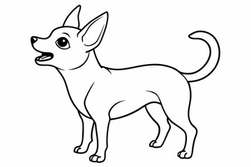 Chihuahua Dog breed line art vector Isolated on white background 