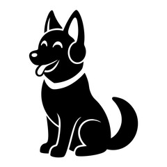 black dog illustration