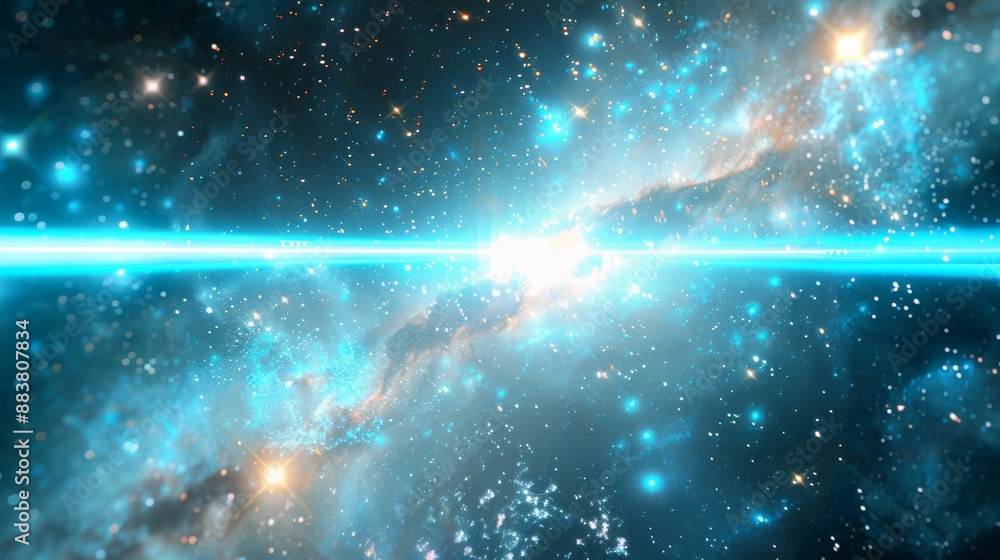 Leinwandbilder cosmic exploration: distant galaxies and vibrant nebulas viewed from an advanced spacecraft in the d