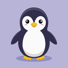 Naklejka premium Cute penguin icon in flat style. Cold winter symbol. Antarctic bird, animal illustration