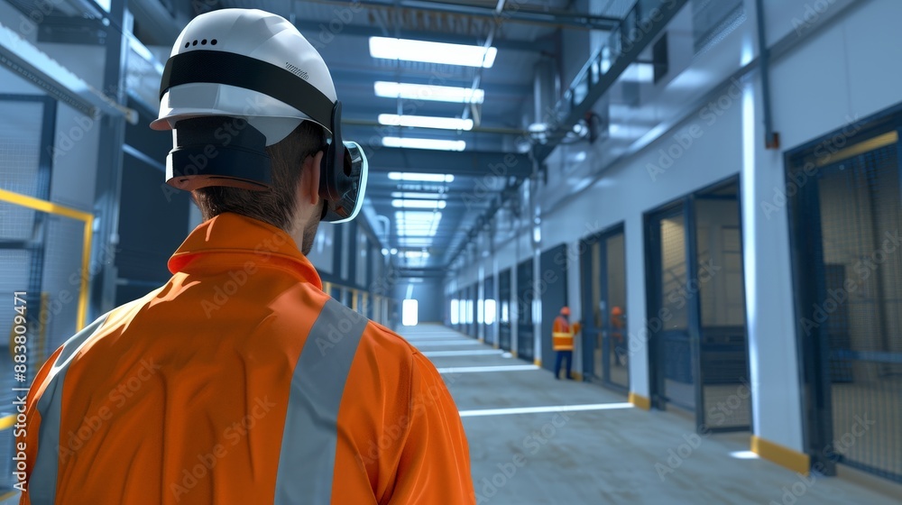 Poster a vr job training program for new employees, simulating various work scenarios and tasks in a safe, 