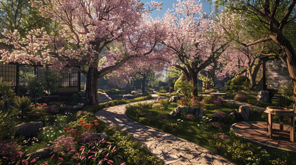 Naklejka premium spring in the park