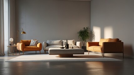 An example of a contemporary living room design