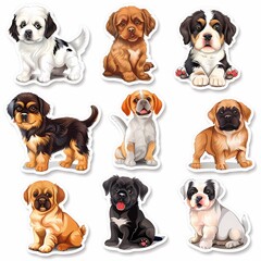 Adorable puppy stickers are perfect for decorating journals, planners, and scrapbooks.
