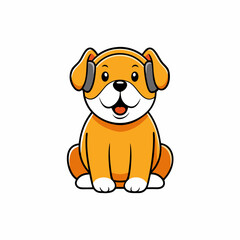  dog sing a song isolated on white