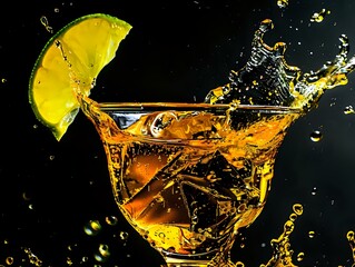 Lime Wedge Adorns the Rim with Zesty Fragrance