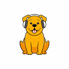  dog sing a song isolated on white