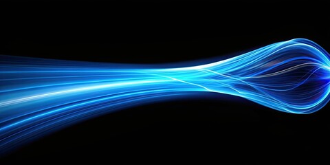 Abstract blue light pipe speeding on black background technology, speed, zoom, abstract, blue, light, pipe