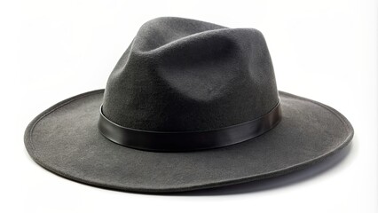 A black hat with a wide brim, perfect for adding a touch of edgy style to any outfit, edgy, fashion, accessory, wide brim, black