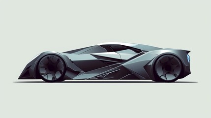 D style illustration of a car prototype in  format  AI generated illustration