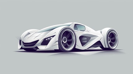 D style illustration of a car prototype in  format AI generated illustration