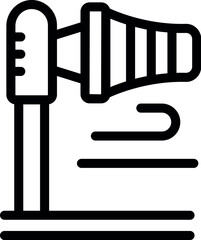 Simple line icon of a windsock measuring wind on an airfield for pilots landing and taking off