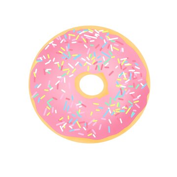 recommend clip art: pink donut with sprinkles isolated