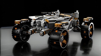 An advanced space exploration rover, designed to traverse and analyze the Martian surface with sophisticated instruments and AI.