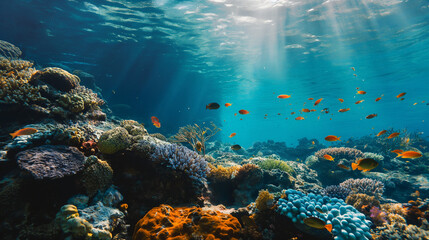 Fototapeta premium beautiful underwater tropical coral reef scene