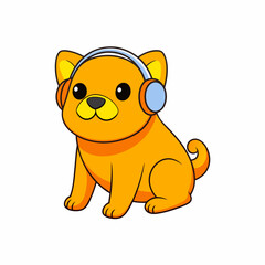  dog sing a song isolated on white