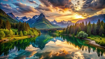 Obraz premium A collection of breathtaking landscapes showcasing the beauty of nature, stunning, landscapes, world, travel, scenic, nature