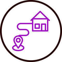 Home Destination Vector Line Purple Circle Black