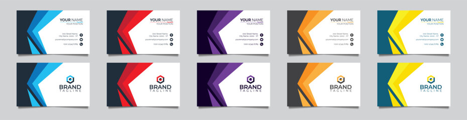 Naklejka premium Clean professional business card template visiting card