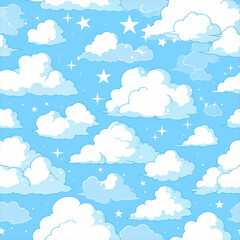 空を彩る雲のアニメ風テクスチャ