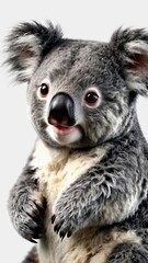 Naklejka premium 3D render, 8K High detail of a cute koala full body, white solid background