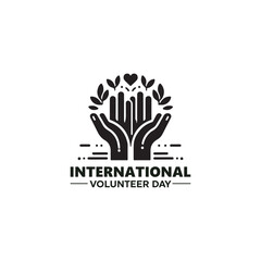 international voluntary day logo, voluntary day vector illustration, voluntary day poster design