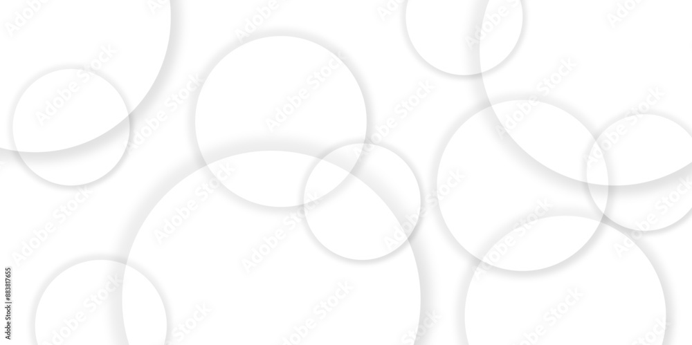 Aufkleber abstract background with circle white abstract geometric background with soft light white paper circ