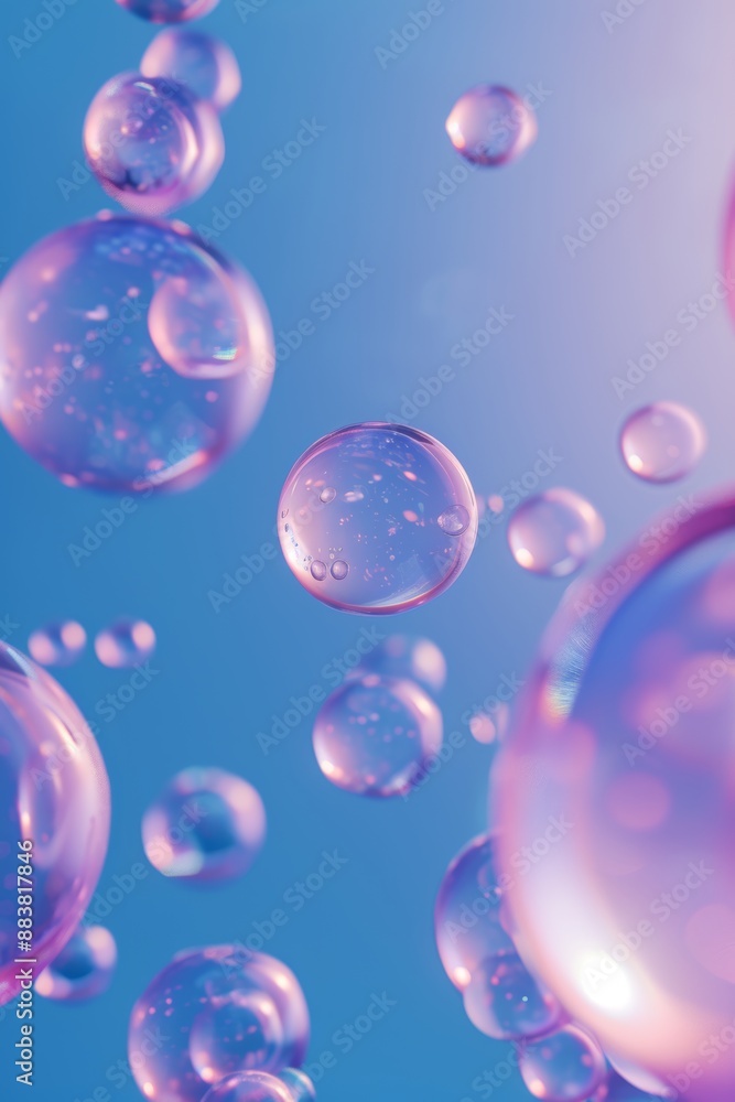 Poster background with translucent floating spheres ai generated illustration
