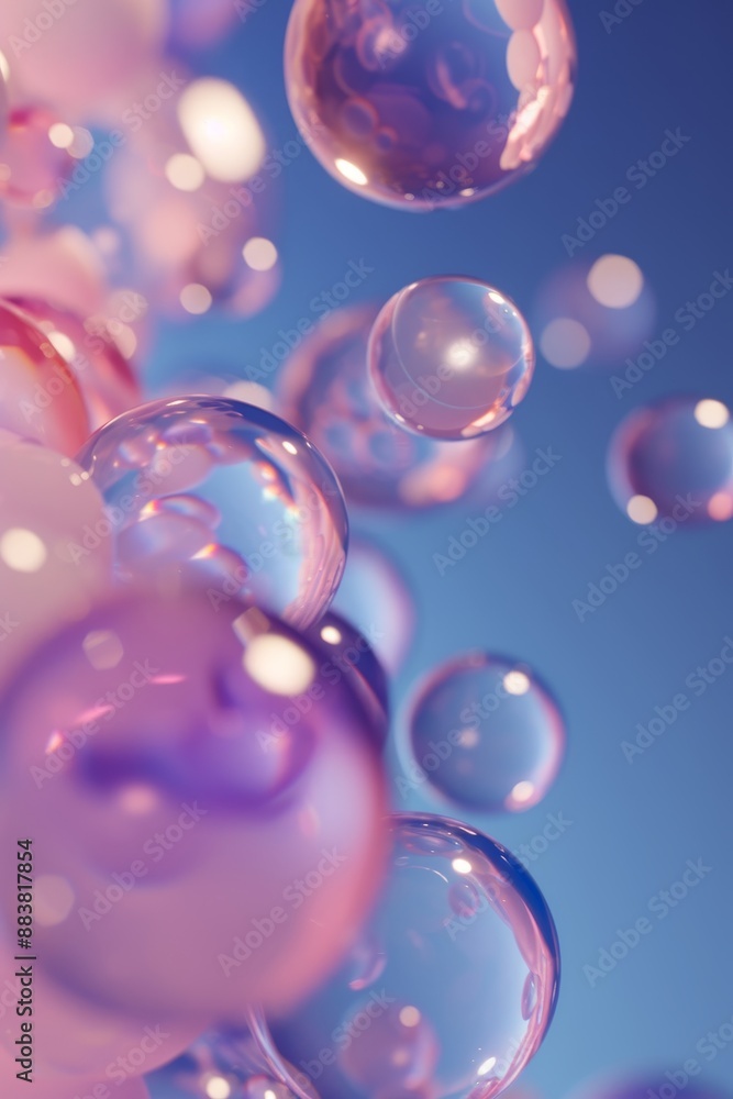 Poster background with translucent floating spheres ai generated illustration
