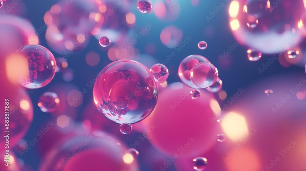 Poster background with translucent floating spheres ai generated illustration
